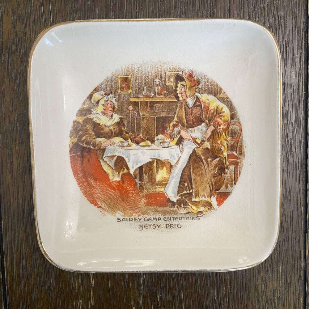 Sandland Ware Vintage Mini Decorative Plate Sairey Gamp Entertains Betsy Prig